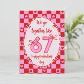 6 7 Meme Trendy Coquette Bow Valentines Day Feestdagenkaart (Staand voorkant)