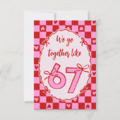 6 7 Meme Trendy Coquette Bow Valentines Day Notitiekaartje (Voorkant)