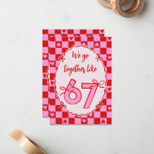 6 7 Meme Trendy Coquette Bow Valentines Day Notitiekaartje (Voorkant / Achterkant in situ)