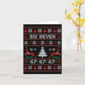 6 7 Meme Ugly Christmas Sweater 67 Six Seven Funny Kaart (Gele Bloem)