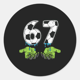 6 7 Meme Voetbal Drip Grappig 67 Zes Zeven Kindere Ronde Sticker