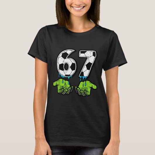 6 7 Meme Voetbal Drip Grappig 67 Zes Zeven Kindere T-shirt (Voorkant)