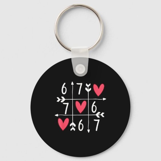 6 7 Meme Zes Zeven 67 Grappig Xoxo Spel Valentijn Sleutelhanger (Voorkant)