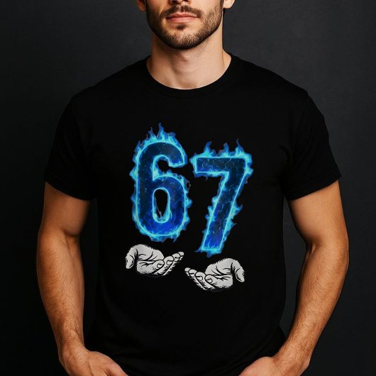 6 7 Meme Zes Zeven 67 Handen Meme Grappig T-shirt