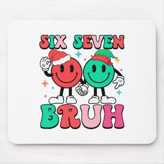 6 7 Meme Zes Zeven Kerstmis Grappig 67 Kerst Jonge Muismat (Voorkant)