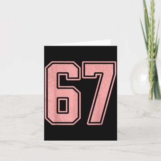 6 7 Number 67 Baseball Funny Meme Tee For Women Kaart (Voorkant)