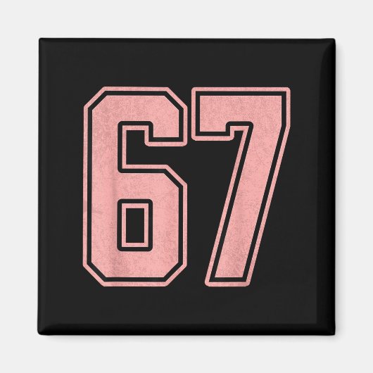 6 7 Number 67 Baseball Funny Meme Tee For Women  Magneet (Voorkant)