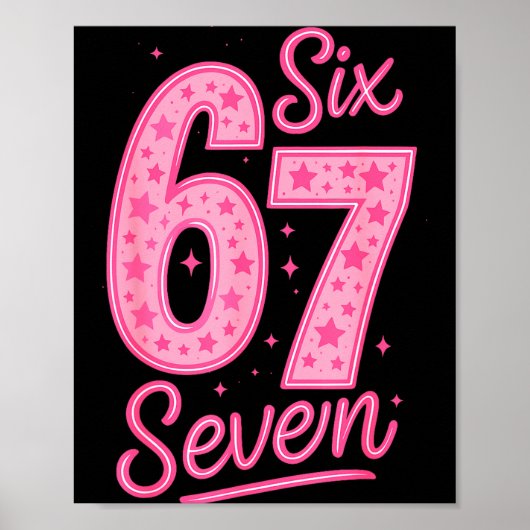 6 7 Nummer 67 Nk Zes Zeven Meme Bargoens Vrouwen M Poster (Voorkant)