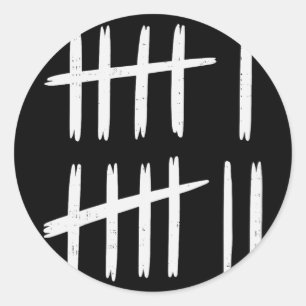 6 7 Nummer 67 Zes Zeven Tally Marks Meme Heren Jon Ronde Sticker