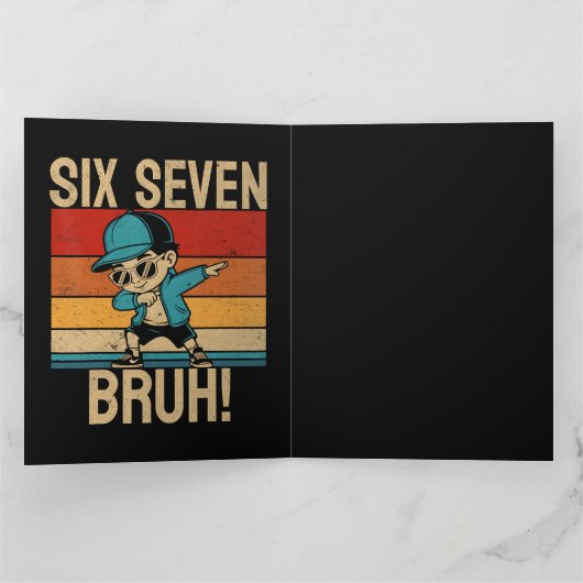 6 7 Nummers Dabbing Zes Zeven Bruh Bedankkaart (Binnen)