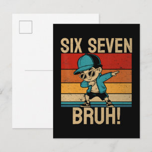  6 7 Nummers Dabbing Zes Zeven Bruh Uitnodiging Briefkaart