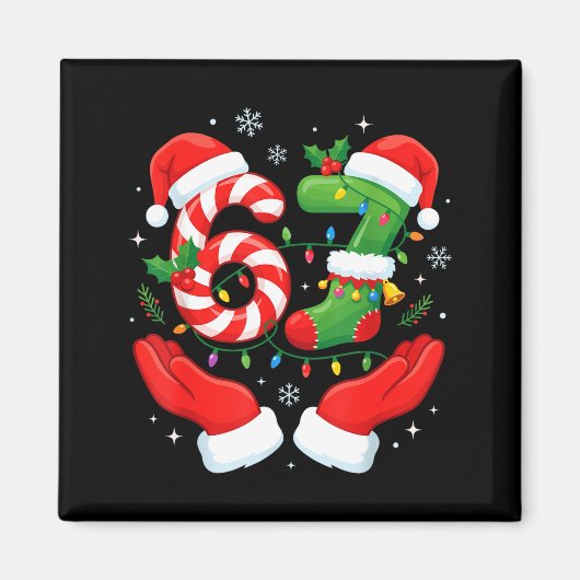 6 7 Pajamas Six Seven Matching Ugly Christmas 67 F Magneet (Voorkant)