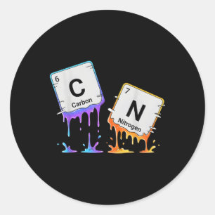 6 7 Periodiek Systeem Meme Wetenschap Chemie Nerd  Ronde Sticker
