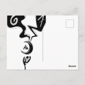 6 7 planeet zwart wit kunst briefkaart (Achterkant)
