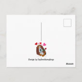 6 7 Poodle in Pink Classic Car flying in sky card Briefkaart (Achterkant)