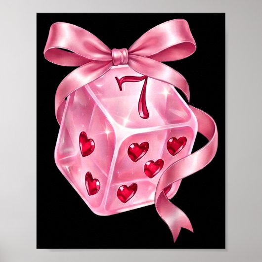 6 7 Preppy Valentine Y2k Funny Coquette Nk Dice Bo Poster (Voorkant)