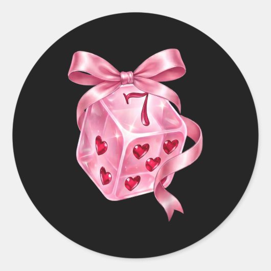 6 7 Preppy Valentine Y2k Funny Coquette Nk Dice Bo Ronde Sticker (Voorkant)