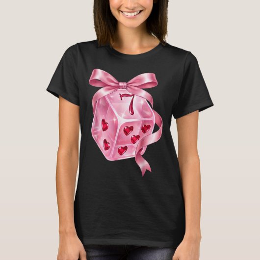 6 7 Preppy Valentine Y2k Funny Coquette Nk Dice Bo T-shirt (Voorkant)
