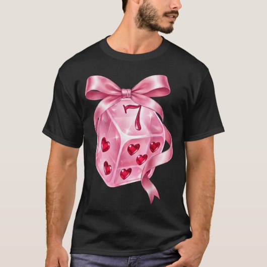 6 7 Preppy Valentine Y2k Funny Coquette Nk Dice Bo T-shirt (Voorkant)