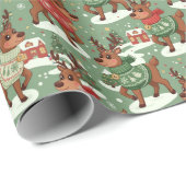 6-7 Rendier Team Kerstmis Cadeaupapier (Rol Hoek)