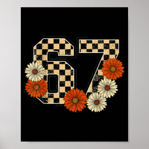 6 7 Retro Herfst Meme Schaakbord T-shirt Heeft las Poster