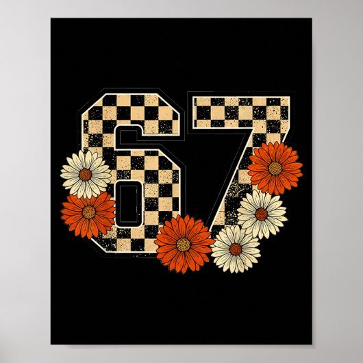 6 7 Retro Herfst Meme Schaakbord T-shirt Heeft las Poster (Voorkant)