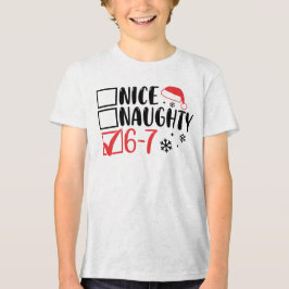 “6 7” Santa Kerstchecklist: Tri-Blend Shirt