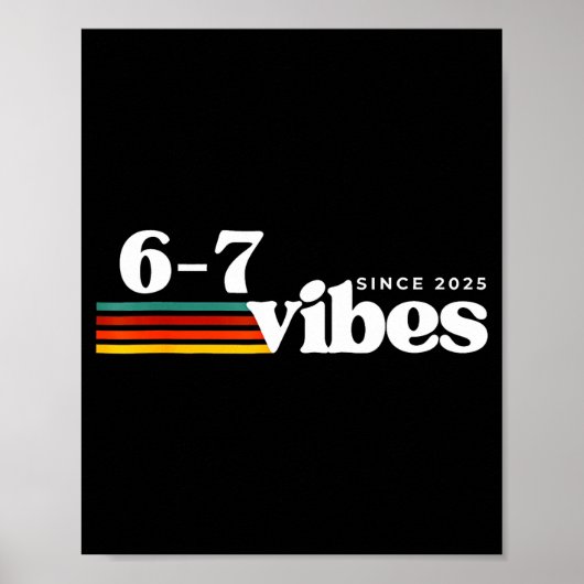 6 7 Sfeer 2025 67 Meme Trendy Retro Grappige Uitdr Poster (Voorkant)