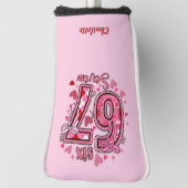 6 7 si Seven Meme Trend Meisjes Roze Golfheadcover (Draai 90)