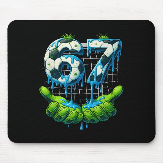 6 7 Six Seven Drip Grappig Gen Alpha Meme Voetbal  Muismat (Voorkant)