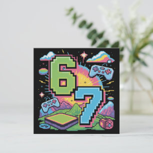 6 7 Six Seven Gaming Gen Z Alpha Meme Slang Feestdagenkaart