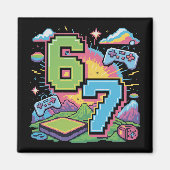 6 7 Six Seven Gaming Gen Z Alpha Meme Slang Magneet (Voorkant)