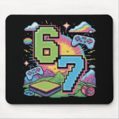 6 7 Six Seven Gaming Gen Z Alpha Meme Slang Muismat (Voorkant)
