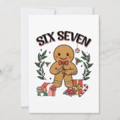 6 7 Six Seven Hand Gen Z Alpha Gingerbread Meme Feestdagenkaart (Voorkant)