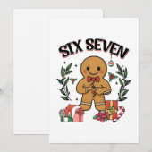 6 7 Six Seven Hand Gen Z Alpha Gingerbread Meme Feestdagenkaart (Voorkant / Achterkant)