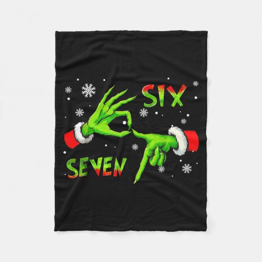 6 7 Six Seven Hand Gen Z Alpha Meme Slang Xmas Chr Fleece Deken (Voorkant)