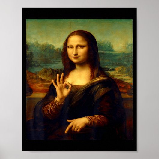 6 7 Six Seven Meme 67 Funny Mona Lisa Funny Clic A Poster (Voorkant)