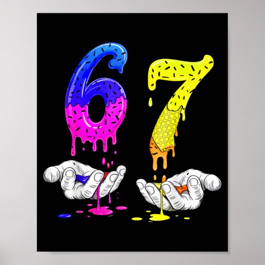 6 7 Six Seven Meme 67  Poster (Voorkant)