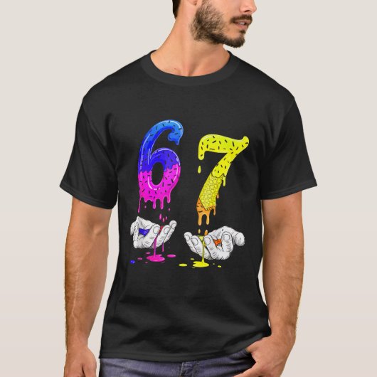 6 7 Six Seven Meme 67  T-shirt (Voorkant)