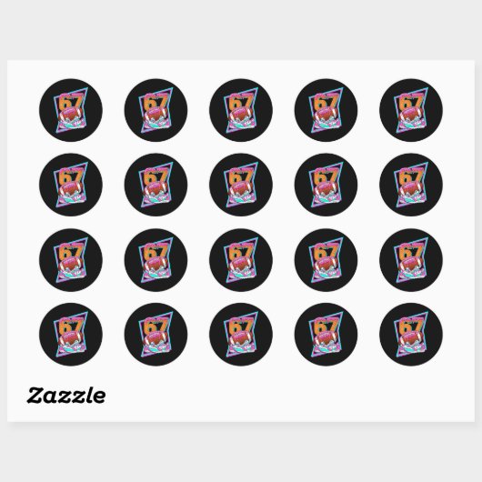 6 7 Six Seven Meme American Football Drip Number 6 Ronde Sticker (Vel)