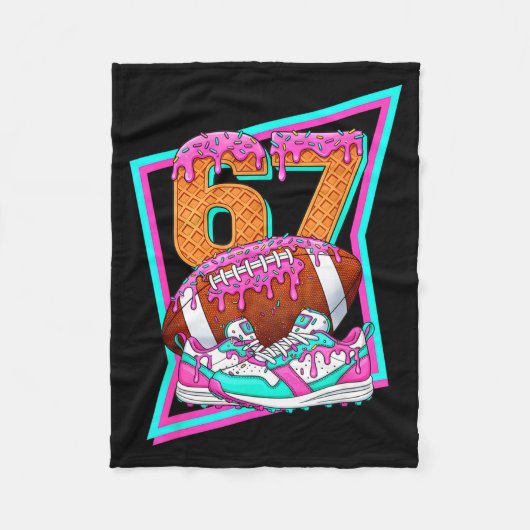 6 7 Six Seven Meme Amerikaans Voetbal Drip Nummer Fleece Deken (Voorkant)
