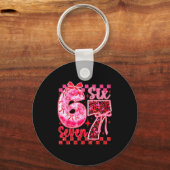 6 7 Six Seven Meme Coquette Strik Leopard Hart Val Sleutelhanger (Voorkant)