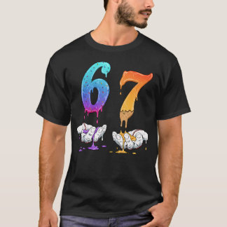 6 7 Six Seven Meme Hands Ice Cream Baseball Drip B T-shirt