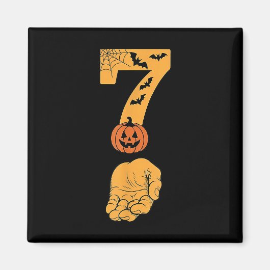 6 7 Six Seven Meme Met Hand Spinnenweb Halloween Magneet (Voorkant)
