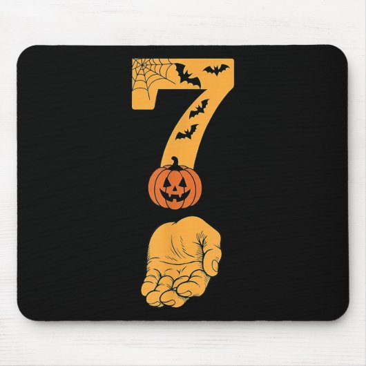 6 7 Six Seven Meme Met Hand Spinnenweb Halloween Muismat (Voorkant)