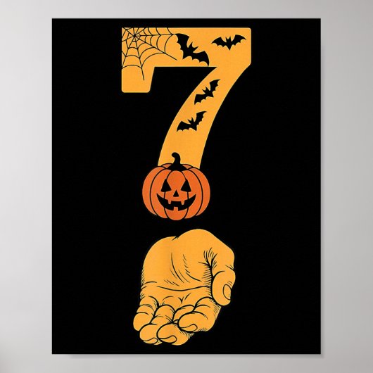 6 7 Six Seven Meme Met Hand Spinnenweb Halloween Poster (Voorkant)