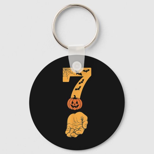 6 7 Six Seven Meme Met Hand Spinnenweb Halloween Sleutelhanger (Voorkant)