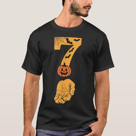 6 7 Six Seven Meme Met Hand Spinnenweb Halloween T-shirt (Voorkant)