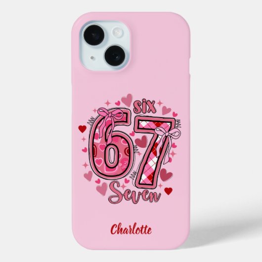 6 7 Six Seven Meme Trend Girls Name iPhone Case (Achterkant)