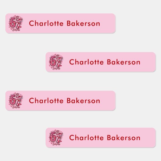 6 7 Six Seven Meme Trend Girls Waterproof Labels (Groep)